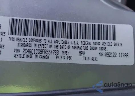 2015 Chrysler Town & Country Touring-L from USA, damaged, VIN 2C4RC1CG9FR554763